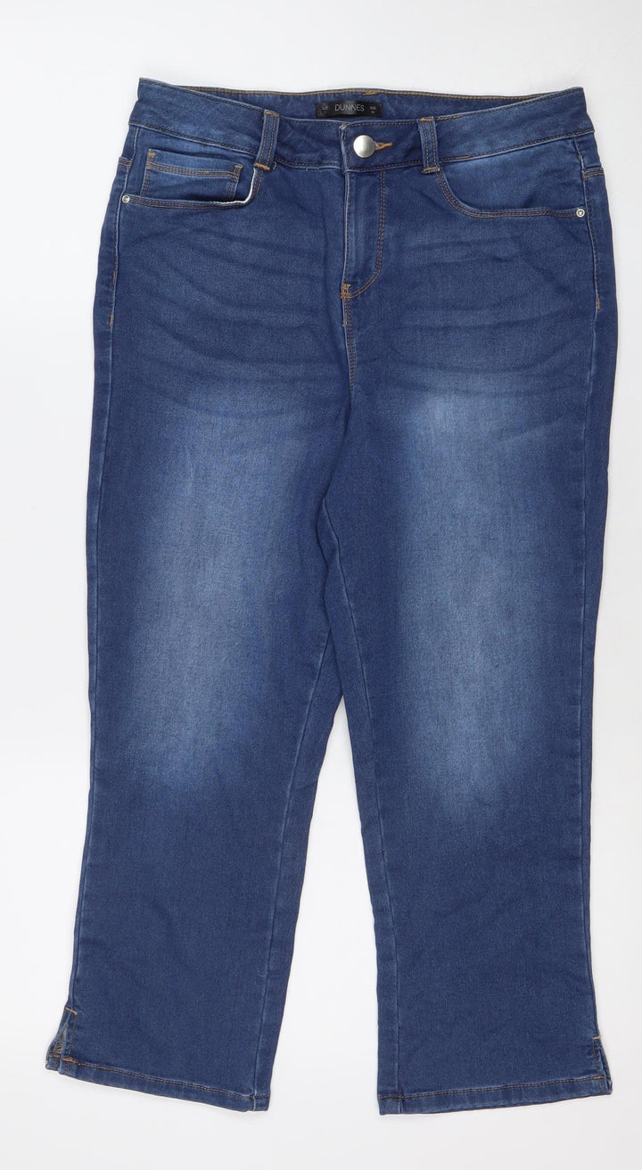 Dunnes Women’s Blue Straight Leg Stretch Jeans Size 12 Regular Denim