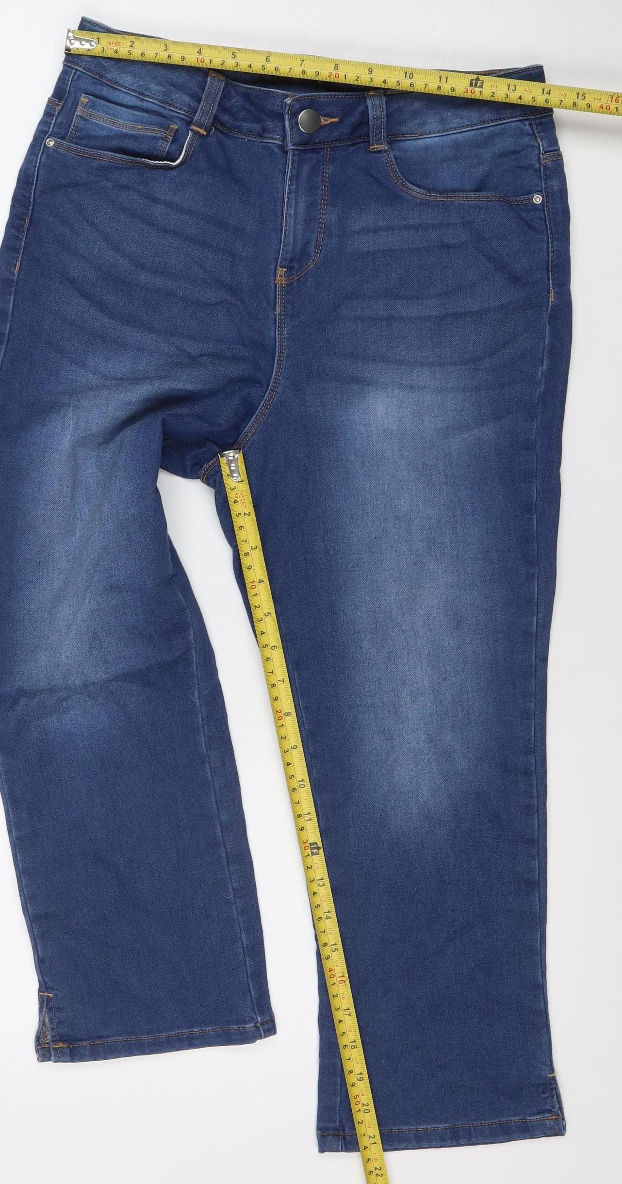 Dunnes Women’s Blue Straight Leg Stretch Jeans Size 12 Regular Denim