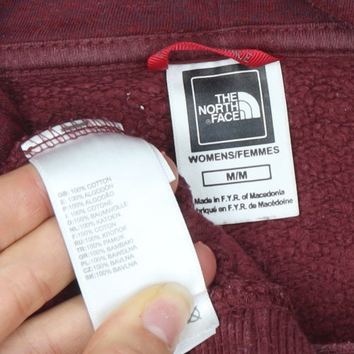 The North Face Womens Burgundy Hoodie Medium 100% Cotton Pullover
