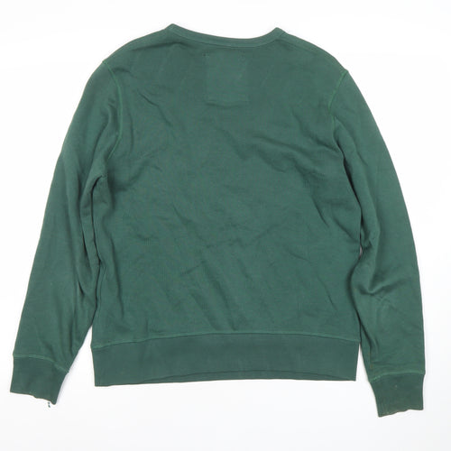 Franklin & Marshall Men's Green XS Crew Neck Graphic Sweatshirt