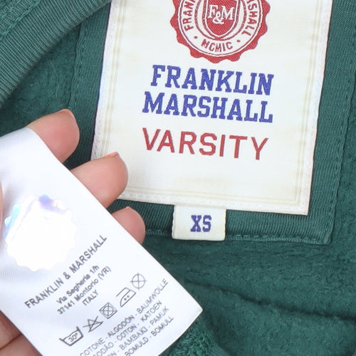 Franklin & Marshall Men's Green XS Crew Neck Graphic Sweatshirt