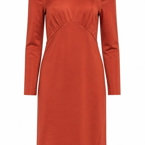 Lola May Women Red Knee Length Bodycon Dress Size 10 Long Sleeve