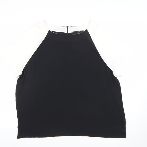 Next Women Black White Colourblock Short Sleeve Top Size 18