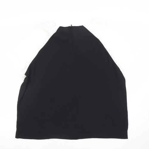 Next Women Black White Colourblock Short Sleeve Top Size 18