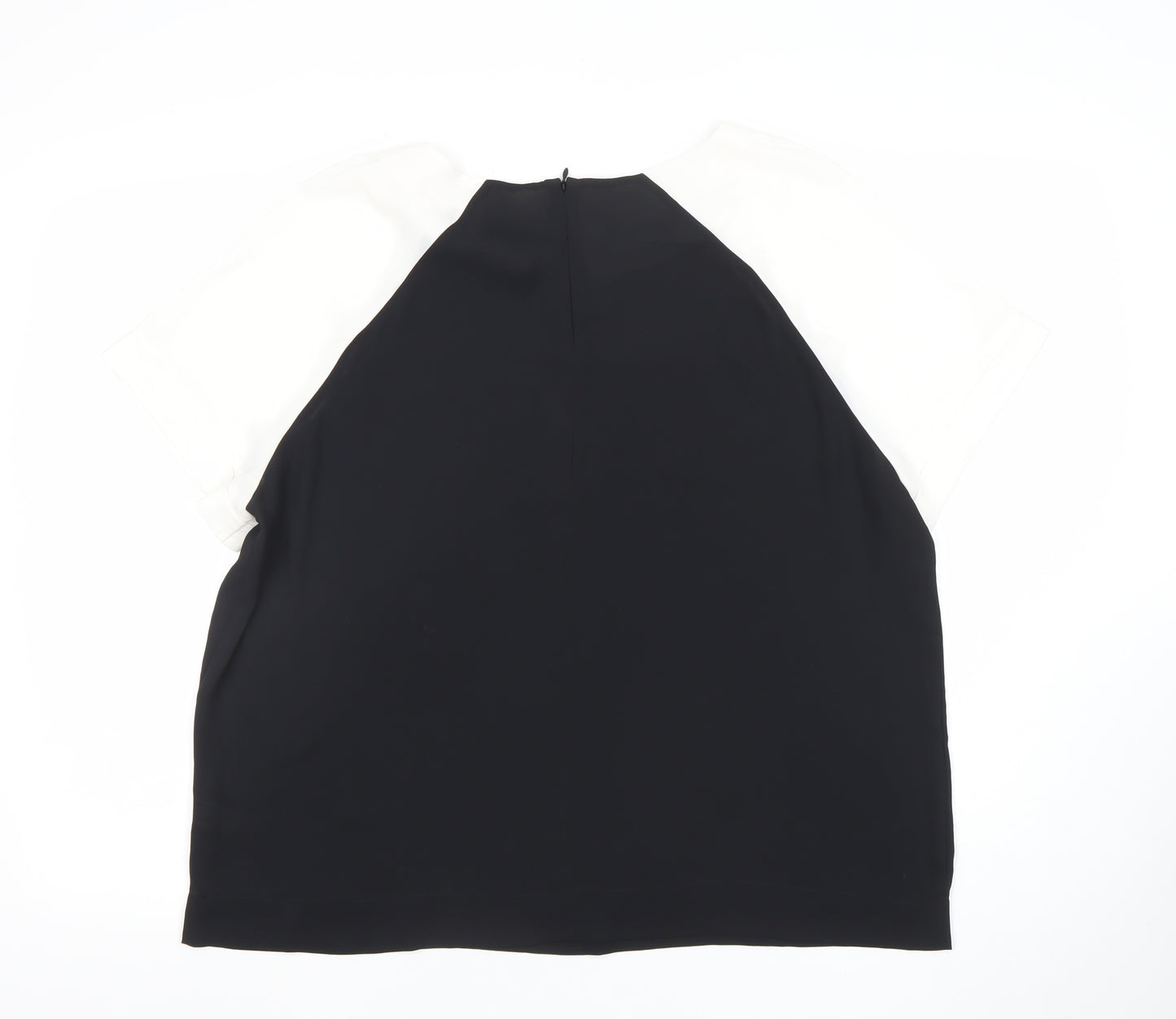 Next Women Black White Colourblock Short Sleeve Top Size 18