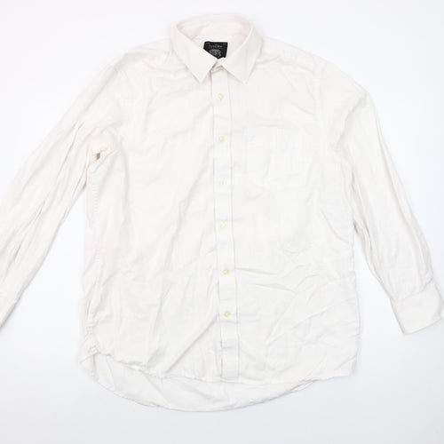 The Savile Row Company Men’s White Classic Fit Long Sleeve Cotton Button-Up Shirt Size 16.5