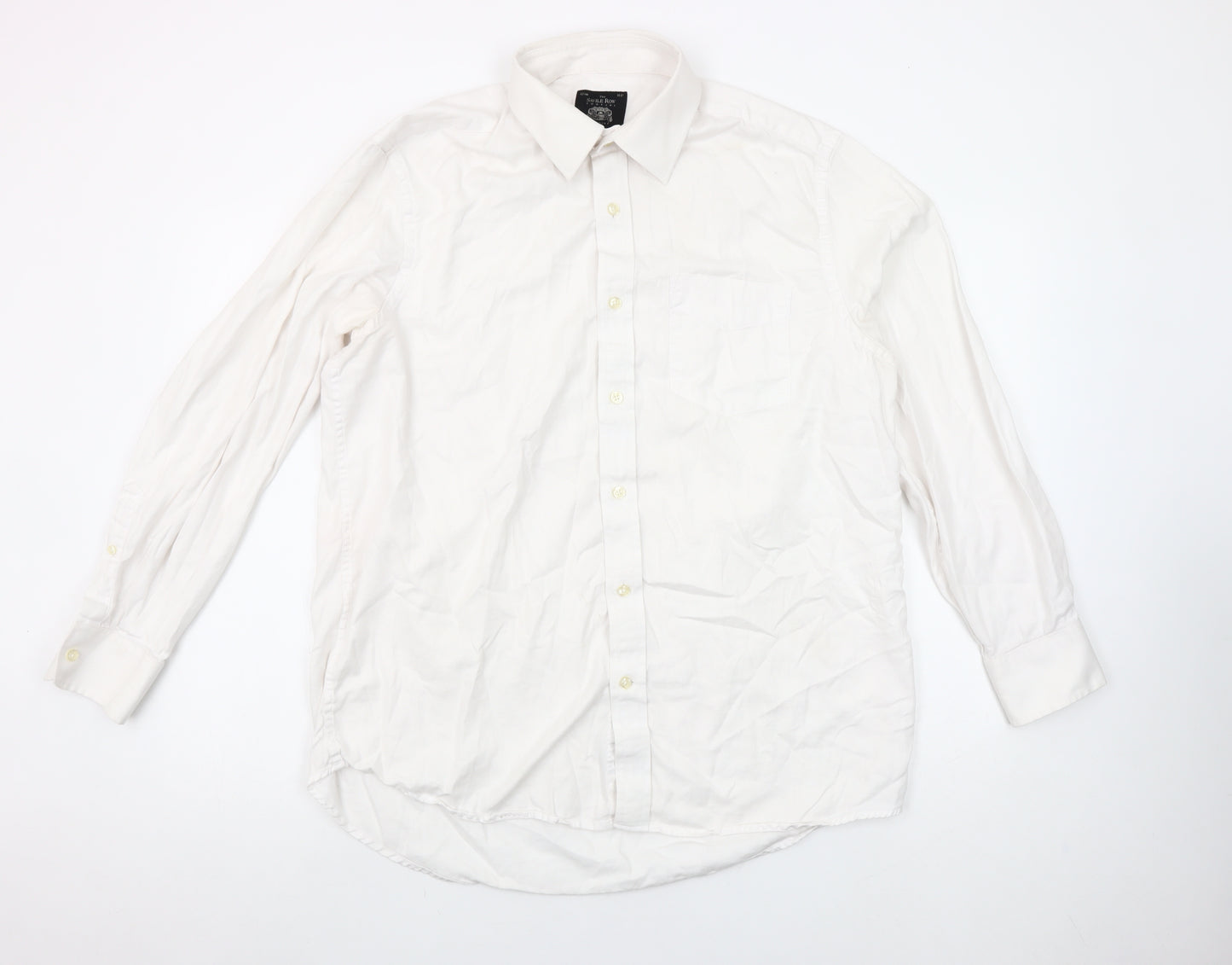 The Savile Row Company Men’s White Classic Fit Long Sleeve Cotton Button-Up Shirt Size 16.5