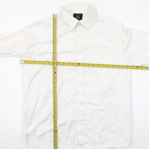 The Savile Row Company Men’s White Classic Fit Long Sleeve Cotton Button-Up Shirt Size 16.5