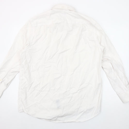 The Savile Row Company Men’s White Classic Fit Long Sleeve Cotton Button-Up Shirt Size 16.5