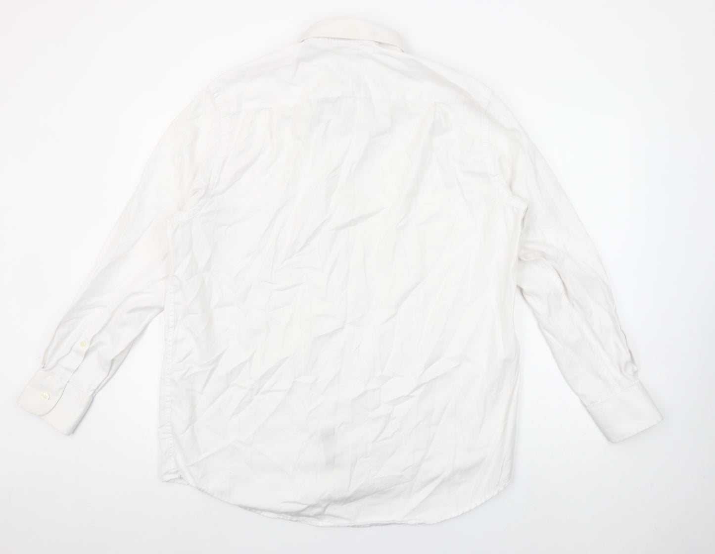 The Savile Row Company Men’s White Classic Fit Long Sleeve Cotton Button-Up Shirt Size 16.5
