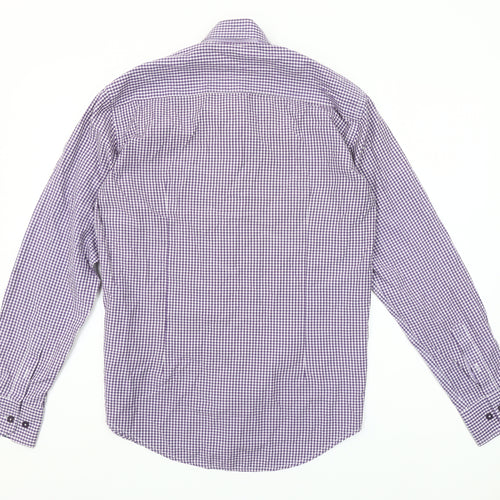 Steel & Jelly Men's Purple Check Button-Down Long Sleeve Cotton Shirt M
