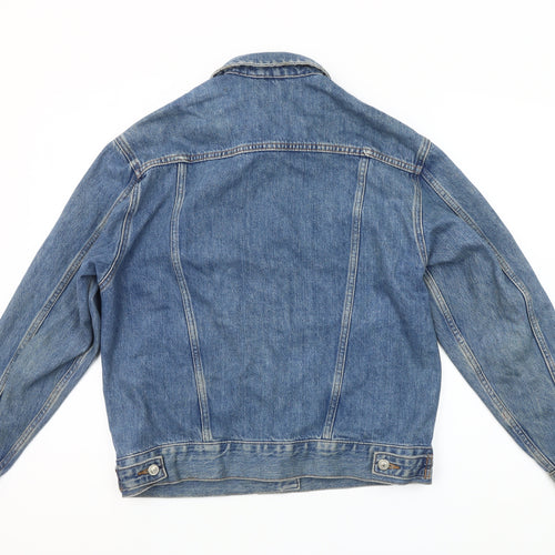 Topshop Women's Blue Denim Basic Jacket UK 8 Regular Fit