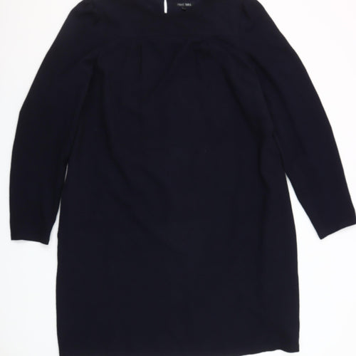 Next Women Navy Blue Shift Dress Size 20 Long Sleeve Polyester Blend