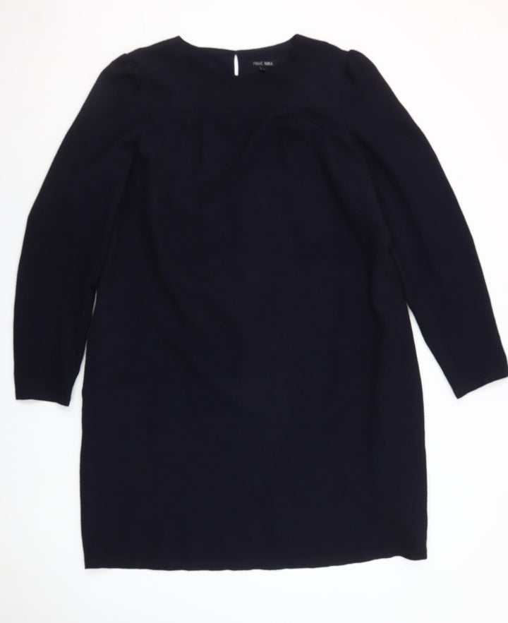Next Women Navy Blue Shift Dress Size 20 Long Sleeve Polyester Blend