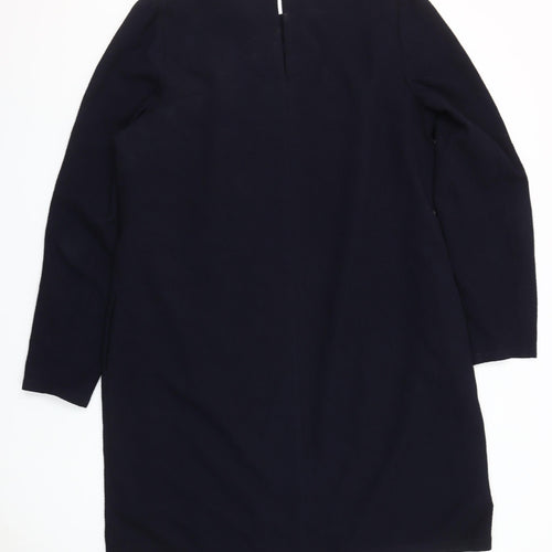 Next Women Navy Blue Shift Dress Size 20 Long Sleeve Polyester Blend