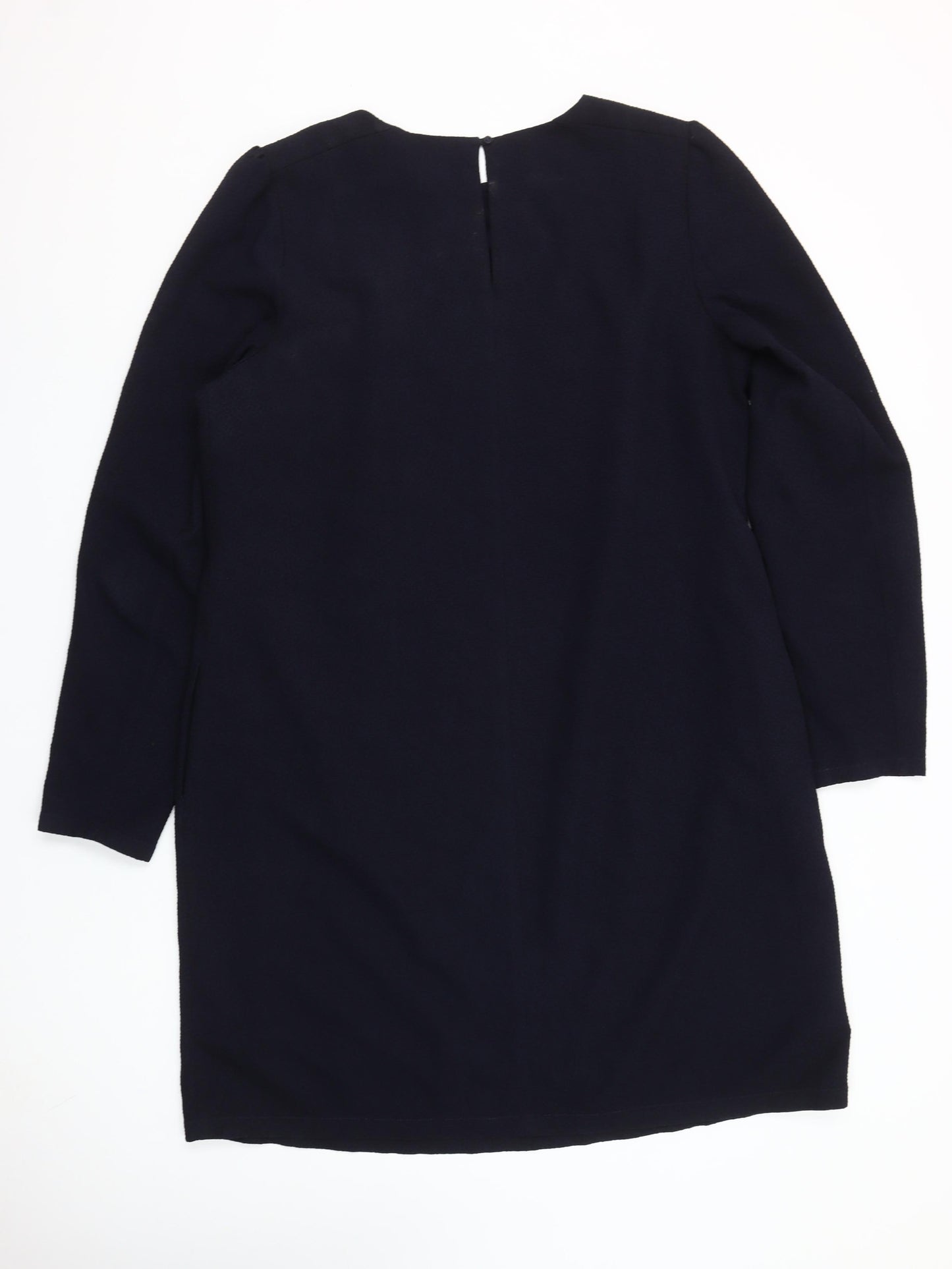 Next Women Navy Blue Shift Dress Size 20 Long Sleeve Polyester Blend