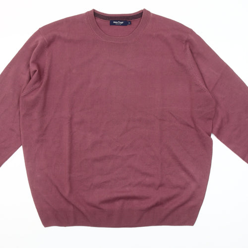 James Pringle Men’s Purple Cotton Crew Neck Jumper XL