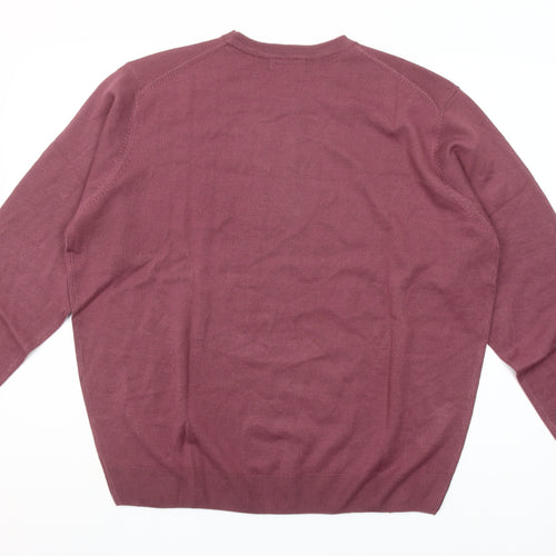 James Pringle Men’s Purple Cotton Crew Neck Jumper XL