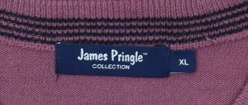 James Pringle Men’s Purple Cotton Crew Neck Jumper XL