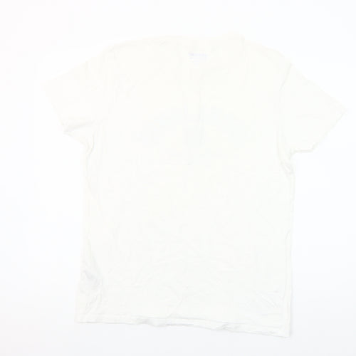 Jack & Jones Mens White Graphic Print Cotton Crew Neck T-Shirt L