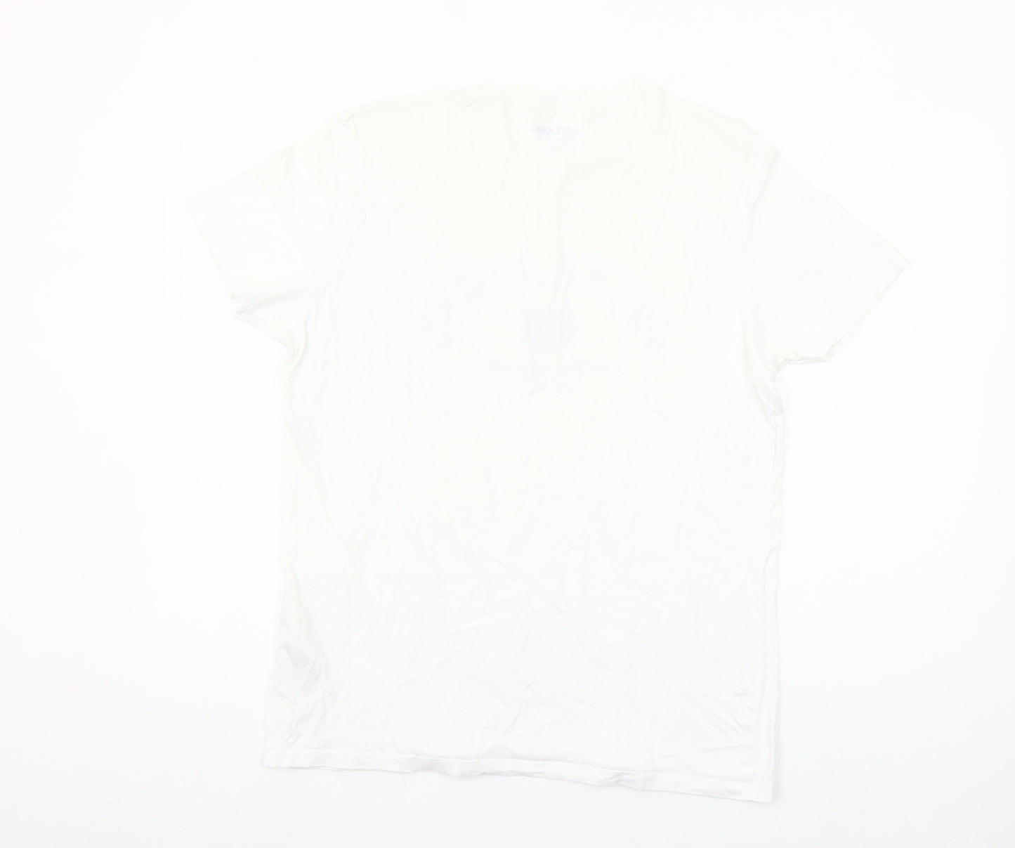 Jack & Jones Mens White Graphic Print Cotton Crew Neck T-Shirt L