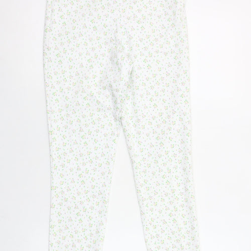 Dunnes Stores Women's White Floral Skinny Trousers Size 8