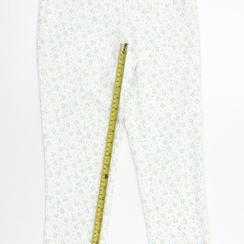 Dunnes Stores Women's White Floral Skinny Trousers Size 8