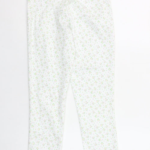 Dunnes Stores Women's White Floral Skinny Trousers Size 8