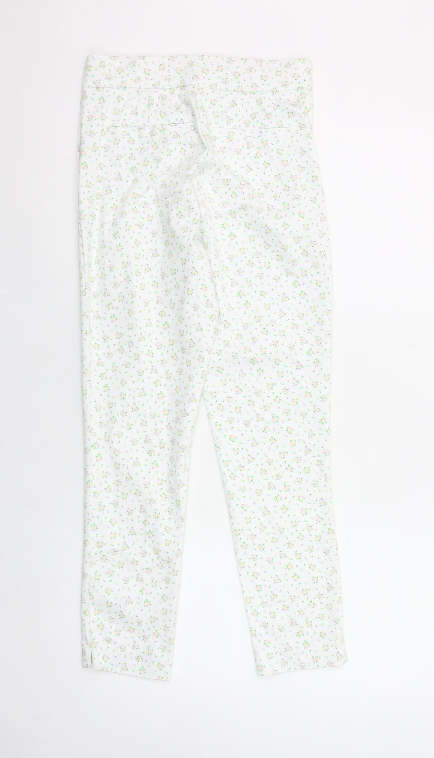 Dunnes Stores Women's White Floral Skinny Trousers Size 8