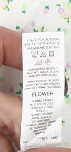 Dunnes Stores Women's White Floral Skinny Trousers Size 8
