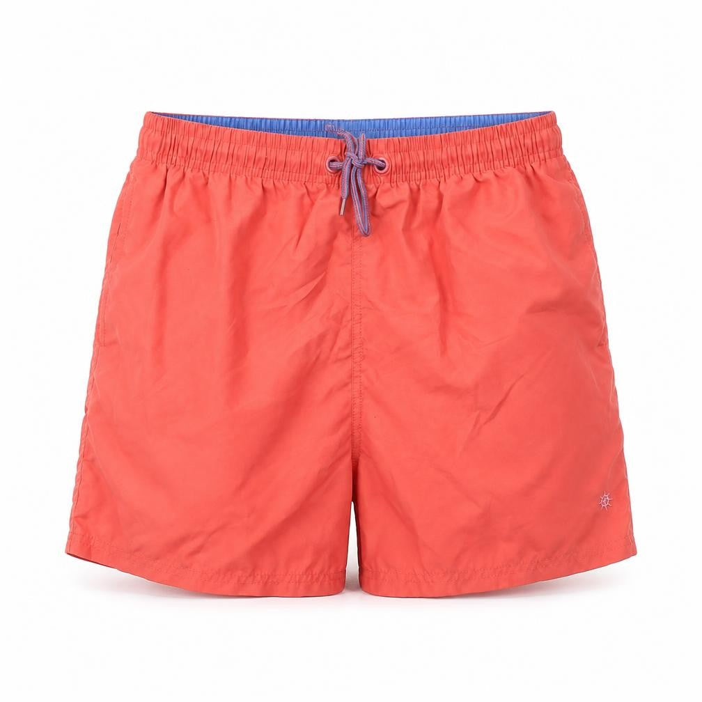 Front view of Cargo Quay Men's Red Swim Shorts L Drawstring Quick Dry Nylon
