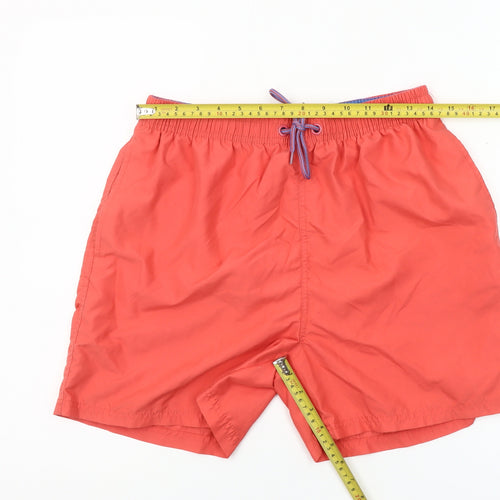 Cargo Quay Men's Red Swim Shorts L Drawstring Quick Dry Nylon