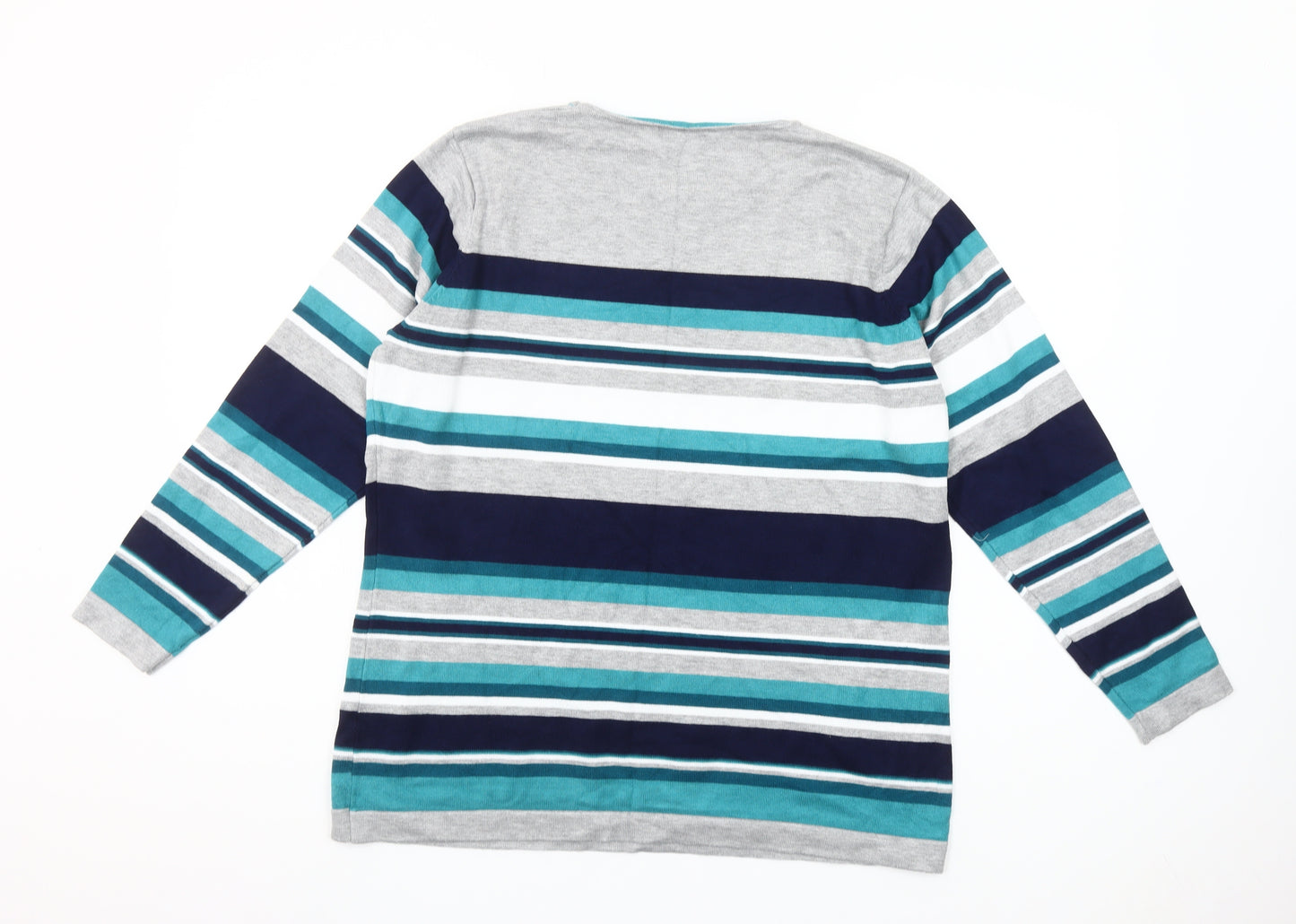 Freshwear Women’s Multicoloured XL Striped Crew Neck Knit Jumper