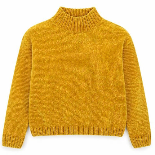 Pull&Bear Women’s Yellow Mock Neck Knit Jumper Size S