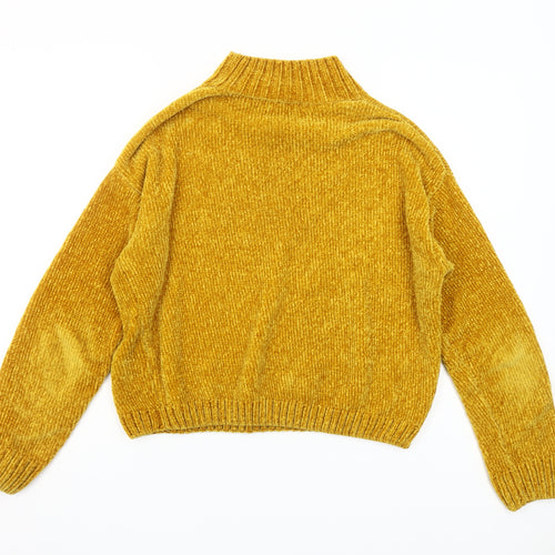 Pull & Bear Women’s Yellow Mock Neck Knit Jumper Size S