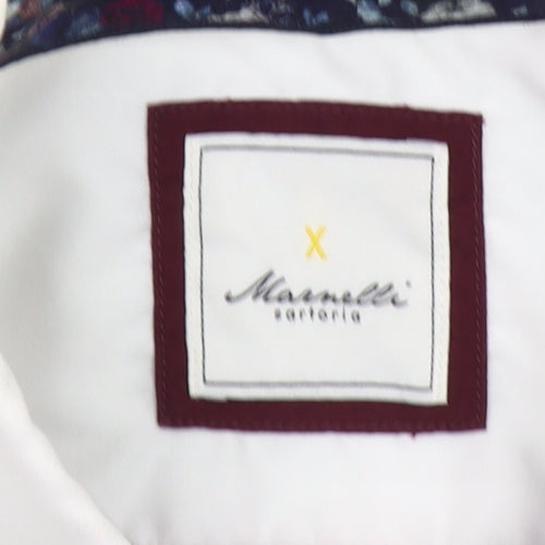 Marnelli Men's White Cotton Long Sleeve Formal Dress Shirt Size S