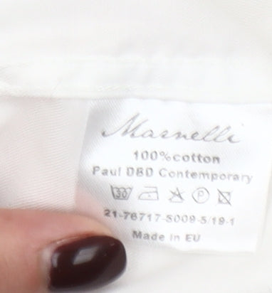 Marnelli Men's White Cotton Long Sleeve Formal Dress Shirt Size S