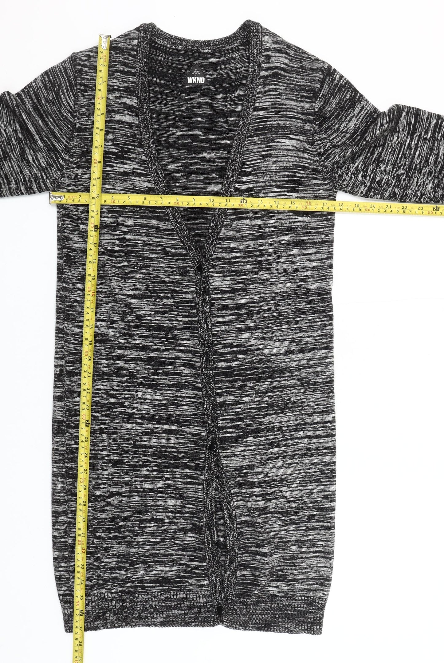 Cheap Monday WKND Women's Grey Long Knit Cardigan Size Regular