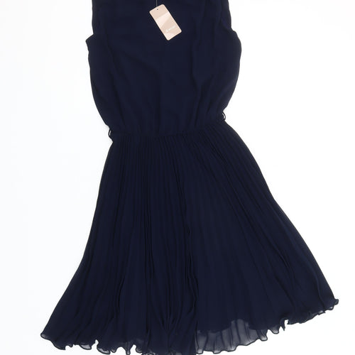 A|wear Women’s Blue A-Line Pleated Chiffon Dress Size 6