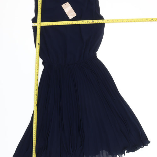 A|wear Women’s Blue A-Line Pleated Chiffon Dress Size 6
