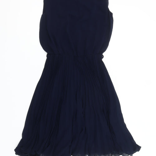 A|wear Women’s Blue A-Line Pleated Chiffon Dress Size 6