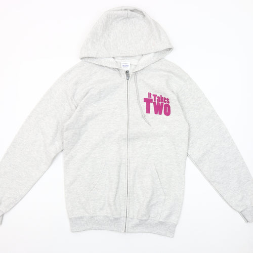 Gildan Women’s Grey Full Zip Hoodie Small It Takes Two Hairspray Tour