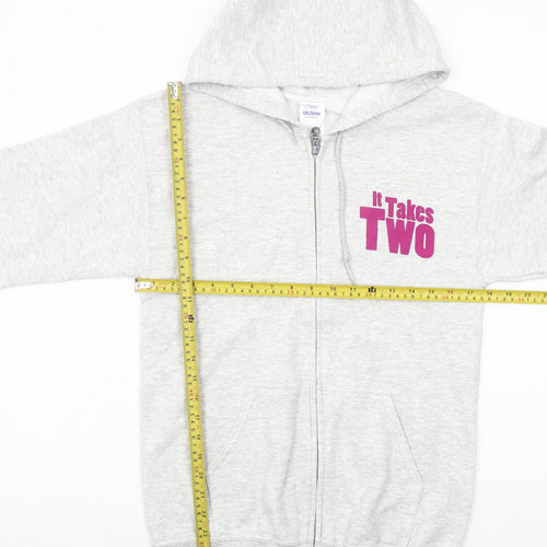 Gildan Women’s Grey Full Zip Hoodie Small It Takes Two Hairspray Tour