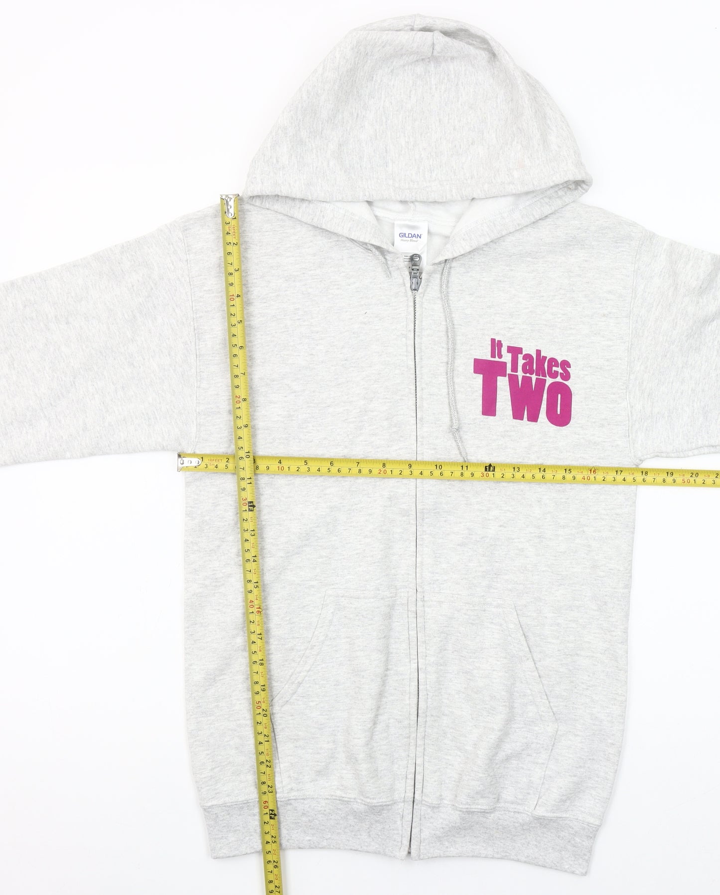 Gildan Women’s Grey Full Zip Hoodie Small It Takes Two Hairspray Tour