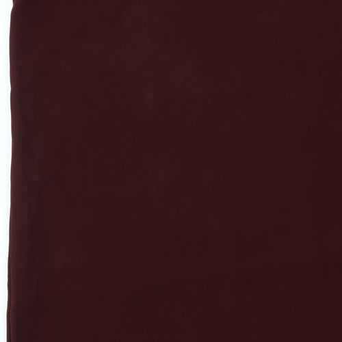 H&M Women Red Shift Dress Size 10 Short Sleeve Scallop Hem Workwear