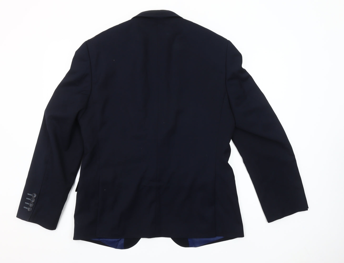 Daniel Grahame Men's Blue 40S Slim Fit Wool Blend Two-Button Blazer