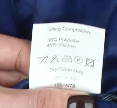 Daniel Grahame Men's Blue 40S Slim Fit Wool Blend Two-Button Blazer