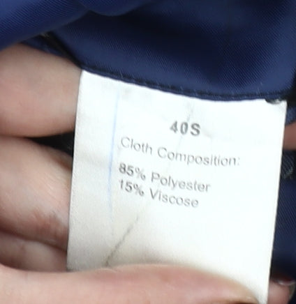 Daniel Grahame Men's Blue 40S Slim Fit Wool Blend Two-Button Blazer