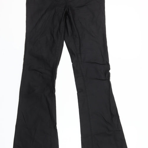 Noisy May Women's Black Flared Coated Trousers Size S