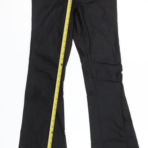 Noisy May Women's Black Flared Coated Trousers Size S